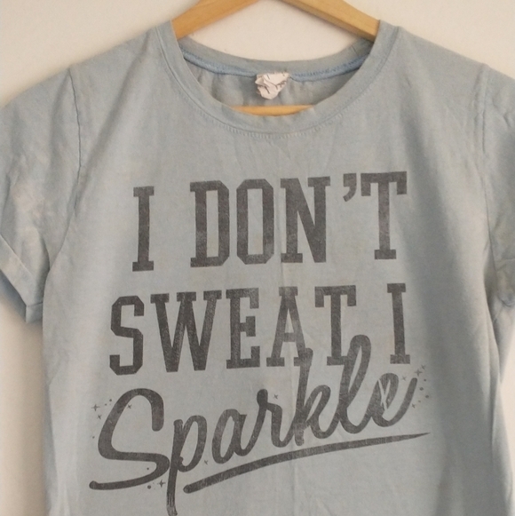 Y2K 90's I don't Sweat I Sparkle Vintage Bay Island Fitted T Shirt Small - Picture 3 of 3